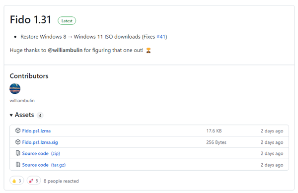 成功绕过微软加固：Fido脚本恢复Win8至Win11 ISO镜像下载